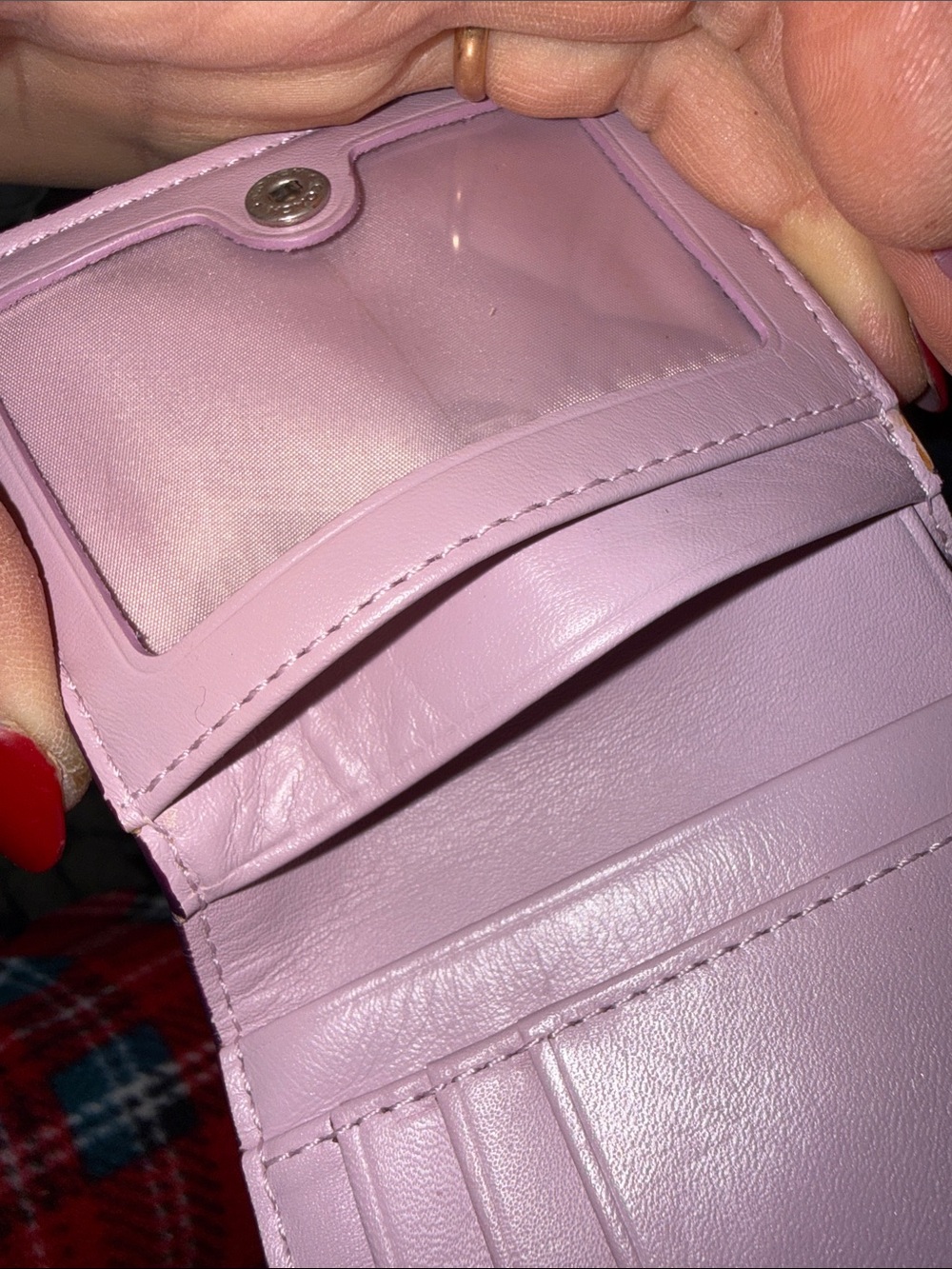 Coach 1941 Purple Signature Bifold Wallet with Patent Trim - Picture 9 of 12